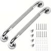 1/2Pcs 40cm Anti-Slip Stainless Steel Bathroom Grab Bars Knurled Safety Handrails with Mounting Hardware Bathroom Accessories(2 Pcs) view 1