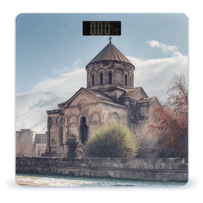 Armenian Church Weight Scale High Precision Digital Body Scale Cute Compact Slim Bathroom Scale Sleek Modern Personal Body Weighing Machine for Bedroom Kitchen and Bathroom