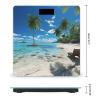 Beach Palm Tree Weight Scale High Precision Digital Body Scale Cute Compact Slim Bathroom Scale Sleek Modern Personal Body Weighing Machine for Bedroom Kitchen and Bathroom view 2
