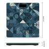 Blue Geometric Pattern Weight Scale High Precision Digital Body Scale Cute Compact Slim Bathroom Scale Sleek Modern Personal Body Weighing Machine for Bedroom Kitchen and Bathroom view 2