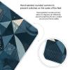 Blue Geometric Pattern Weight Scale High Precision Digital Body Scale Cute Compact Slim Bathroom Scale Sleek Modern Personal Body Weighing Machine for Bedroom Kitchen and Bathroom view 4