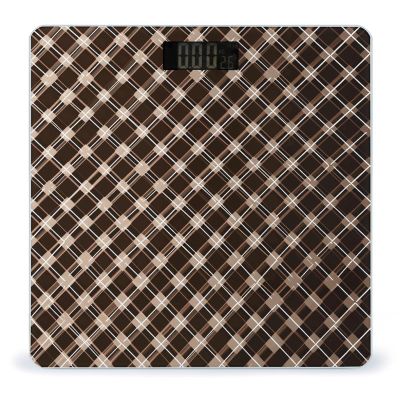 Brown and White Weight Scale High Precision Digital Body Scale Cute Compact Slim Bathroom Scale Sleek Modern Personal Body Weighing Machine for Bedroom Kitchen and Bathroom