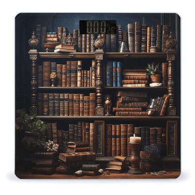 Books on The Bookshelf Weight Scale High Precision Digital Body Scale Cute Compact Slim Bathroom Scale Sleek Modern Personal Body Weighing Machine for Bedroom Kitchen and Bathroom