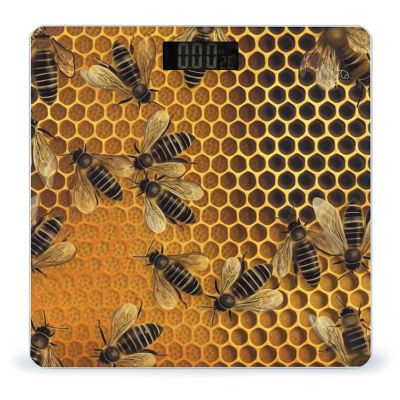 Bees on Hive Weight Scale High Precision Digital Body Scale Cute Compact Slim Bathroom Scale Sleek Modern Personal Body Weighing Machine for Bedroom Kitchen and Bathroom