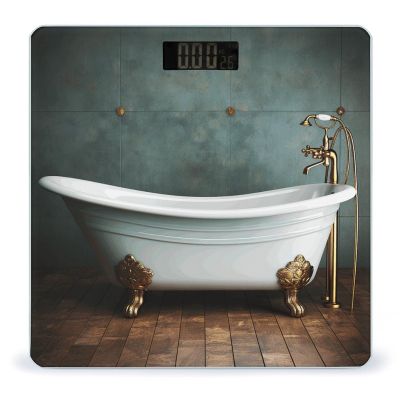 Vintage Bathtub Weight Scale High Precision Digital Body Scale Cute Compact Slim Bathroom Scale Sleek Modern Personal Body Weighing Machine for Bedroom Kitchen and Bathroom