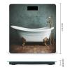 Vintage Bathtub Weight Scale High Precision Digital Body Scale Cute Compact Slim Bathroom Scale Sleek Modern Personal Body Weighing Machine for Bedroom Kitchen and Bathroom view 2