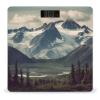 Alaska Mountains Weight Scale High Precision Digital Body Scale Cute Compact Slim Bathroom Scale Sleek Modern Personal Body Weighing Machine for Bedroom Kitchen and Bathroom view 1