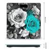 Black White Teal Gray Rose Flowers Weight Scale High Precision Digital Body Scale Cute Compact Slim Bathroom Scale Sleek Modern Personal Body Weighing Machine for Bedroom Kitchen and Bathroom view 2