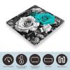 Black White Teal Gray Rose Flowers Weight Scale High Precision Digital Body Scale Cute Compact Slim Bathroom Scale Sleek Modern Personal Body Weighing Machine for Bedroom Kitchen and Bathroom view 3