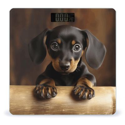 Dog Dachshund Weight Scale High Precision Digital Body Scale Cute Compact Slim Bathroom Scale Sleek Modern Personal Body Weighing Machine for Bedroom Kitchen and Bathroom