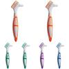 Vestamore 6 Pcs Denture Brushes, Multicolor, Double Sided Cleaning Brush with Anti-Slip Grip, Sturdy Bristles, Individual Package for Home & Travel view 1