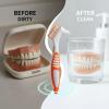 Vestamore 6 Pcs Denture Brushes, Multicolor, Double Sided Cleaning Brush with Anti-Slip Grip, Sturdy Bristles, Individual Package for Home & Travel view 3