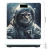 Astronaut Cat in Space Weight Scale High Precision Digital Body Scale Cute Compact Slim Bathroom Scale Sleek Modern Personal Body Weighing Machine for Bedroom Kitchen and Bathroom view 2