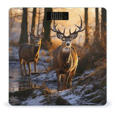 Deers Picture Weight Scale High Precision Digital Body Scale Cute Compact Slim Bathroom Scale Sleek Modern Personal Body Weighing Machine for Bedroom Kitchen and Bathroom