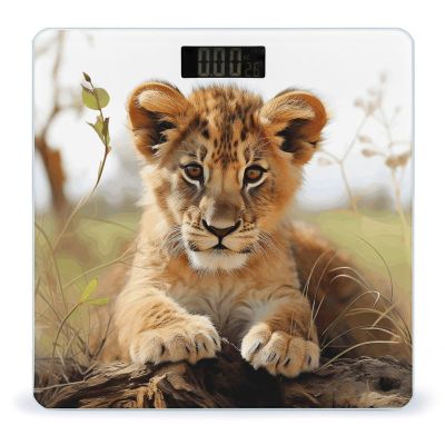 Cute Little Animal Lion Weight Scale High Precision Digital Body Scale Cute Compact Slim Bathroom Scale Sleek Modern Personal Body Weighing Machine for Bedroom Kitchen and Bathroom