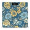 Blue and Yellow Flowers Weight Scale High Precision Digital Body Scale Cute Compact Slim Bathroom Scale Sleek Modern Personal Body Weighing Machine for Bedroom Kitchen and Bathroom view 1