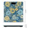 Blue and Yellow Flowers Weight Scale High Precision Digital Body Scale Cute Compact Slim Bathroom Scale Sleek Modern Personal Body Weighing Machine for Bedroom Kitchen and Bathroom view 2