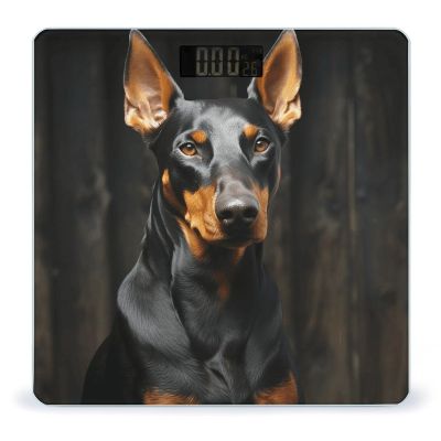 Doberman Weight Scale High Precision Digital Body Scale Cute Compact Slim Bathroom Scale Sleek Modern Personal Body Weighing Machine for Bedroom Kitchen and Bathroom