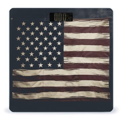 American Flag Weight Scale High Precision Digital Body Scale Cute Compact Slim Bathroom Scale Sleek Modern Personal Body Weighing Machine for Bedroom Kitchen and Bathroom