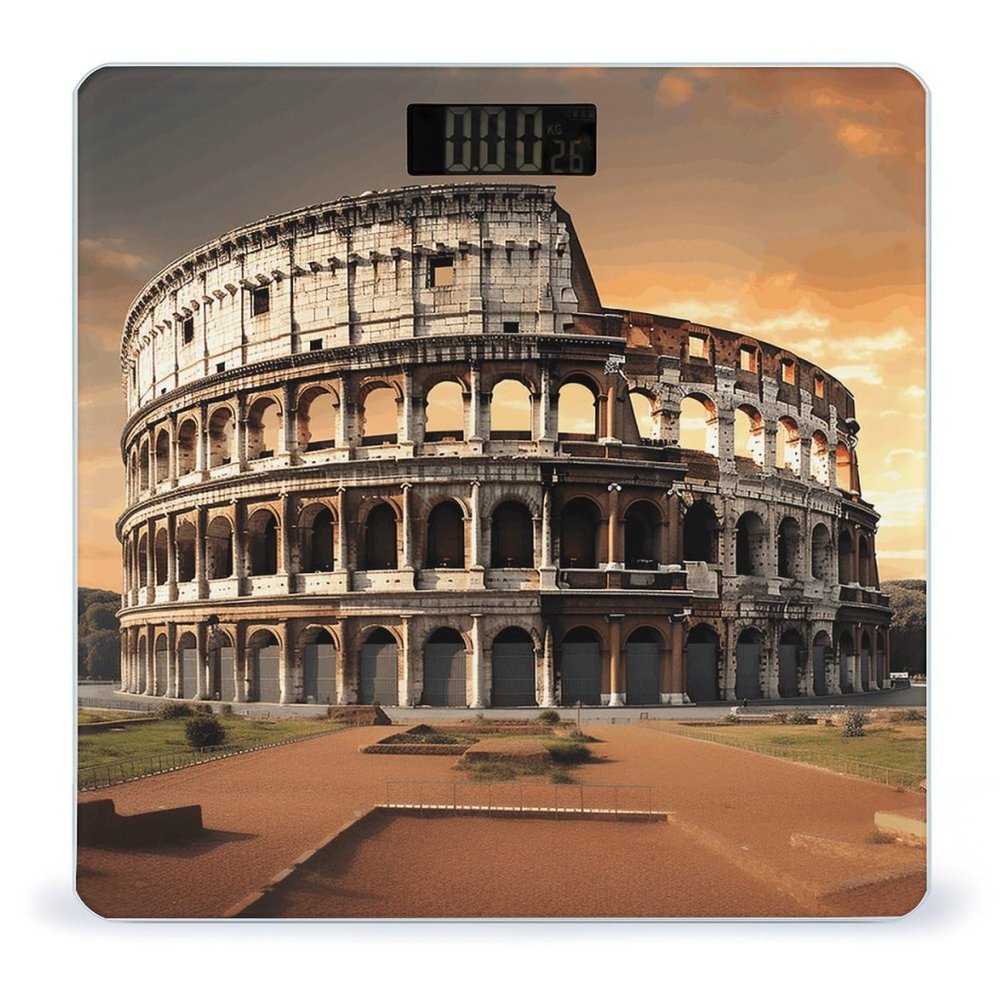 Ancient Colosseum Weight Scale High Precision Digital Body Scale Cute Compact Slim Bathroom Scale Sleek Modern Personal Body Weighing Machine for Bedroom Kitchen and Bathroom