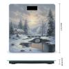 Winter Snow Scene Weight Scale High Precision Digital Body Scale Cute Compact Slim Bathroom Scale Sleek Modern Personal Body Weighing Machine for Bedroom Kitchen and Bathroom view 2