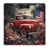 4th of July Patriotic Old Red Truck Weight Scale High Precision Digital Body Scale Cute Compact Slim Bathroom Scale Sleek Modern Personal Body Weighing Machine for Bedroom Kitchen and Bathroom view 1