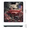 4th of July Patriotic Old Red Truck Weight Scale High Precision Digital Body Scale Cute Compact Slim Bathroom Scale Sleek Modern Personal Body Weighing Machine for Bedroom Kitchen and Bathroom view 2
