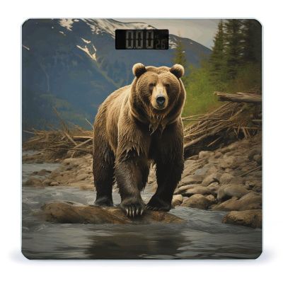Brown Bear Weight Scale High Precision Digital Body Scale Cute Compact Slim Bathroom Scale Sleek Modern Personal Body Weighing Machine for Bedroom Kitchen and Bathroom