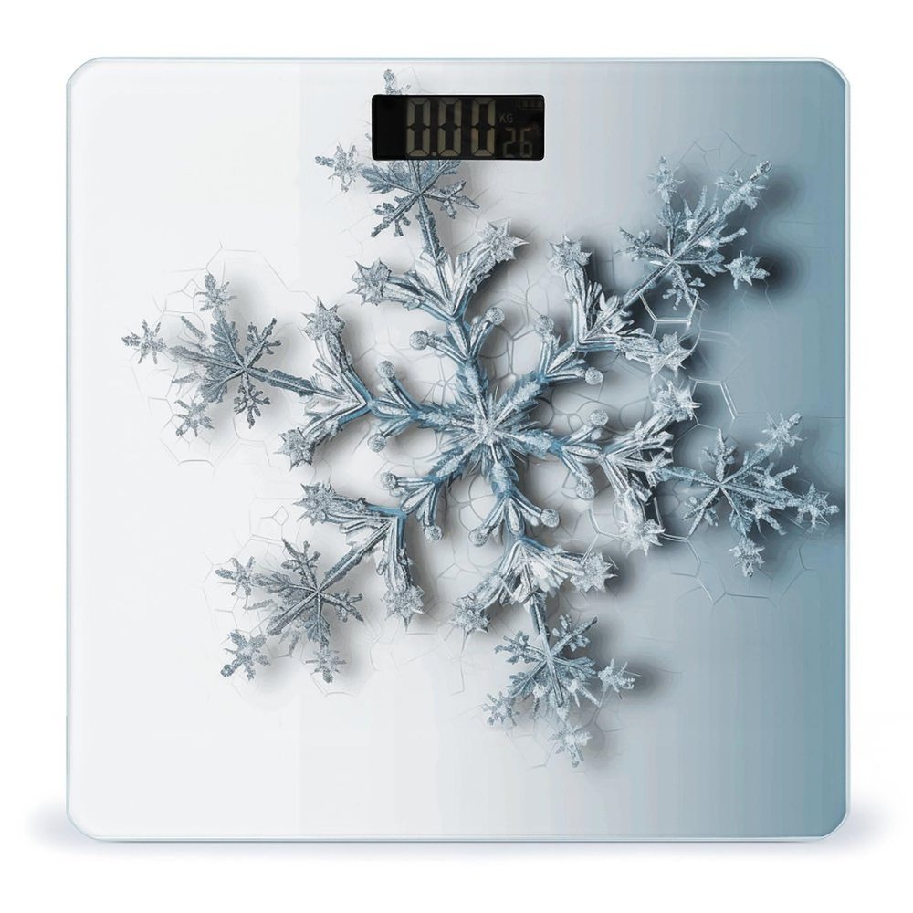 Transparent Snowflake Weight Scale High Precision Digital Body Scale Cute Compact Slim Bathroom Scale Sleek Modern Personal Body Weighing Machine for Bedroom Kitchen and Bathroom
