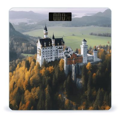 Germany Neuschwanstein Castle Weight Scale High Precision Digital Body Scale Cute Compact Slim Bathroom Scale Sleek Modern Personal Body Weighing Machine for Bedroom Kitchen and Bathroom
