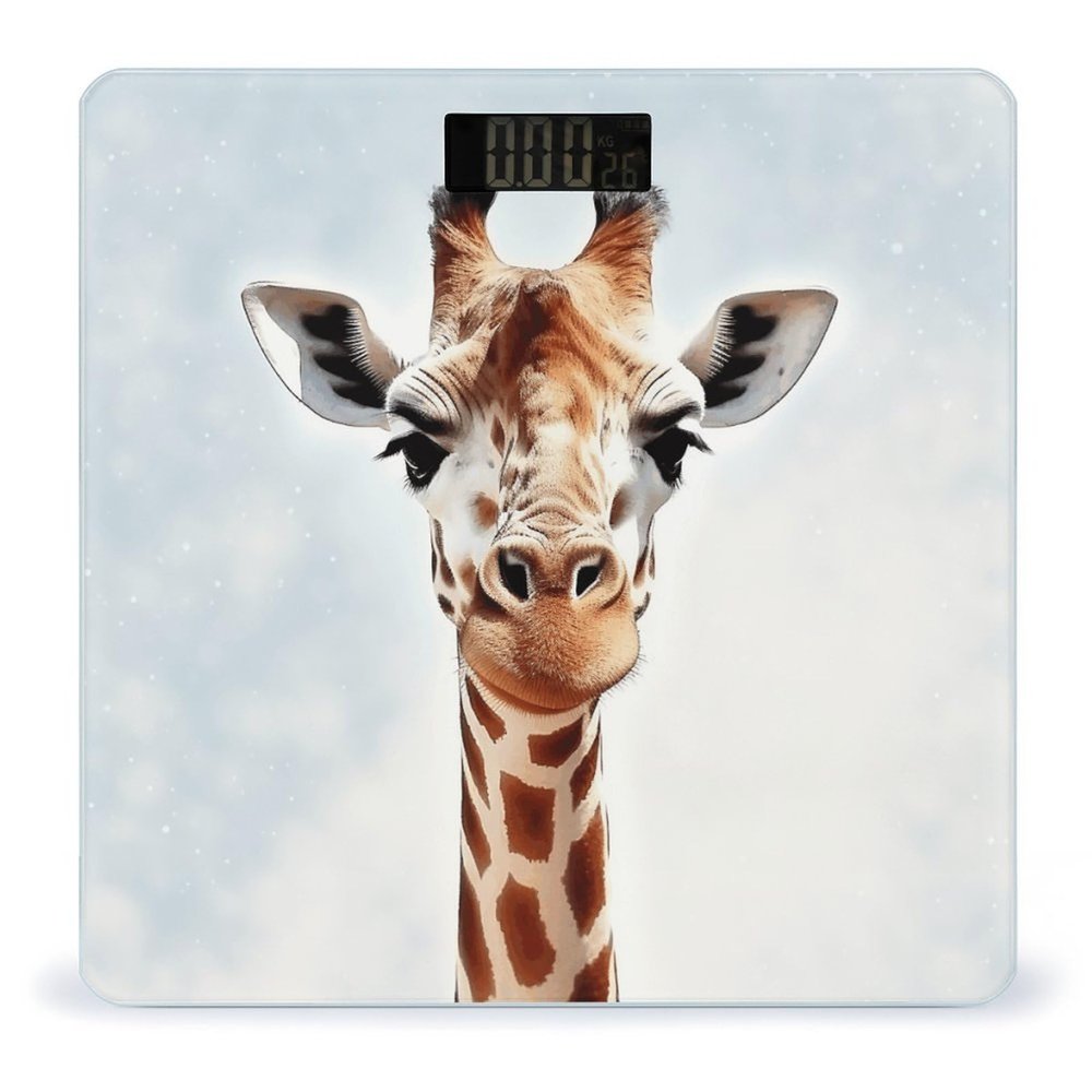 Clever Giraffe Weight Scale High Precision Digital Body Scale Cute Compact Slim Bathroom Scale Sleek Modern Personal Body Weighing Machine for Bedroom Kitchen and Bathroom