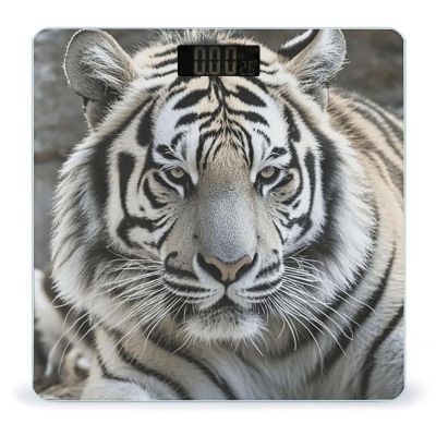 Black and White Tiger Weight Scale High Precision Digital Body Scale Cute Compact Slim Bathroom Scale Sleek Modern Personal Body Weighing Machine for Bedroom Kitchen and Bathroom