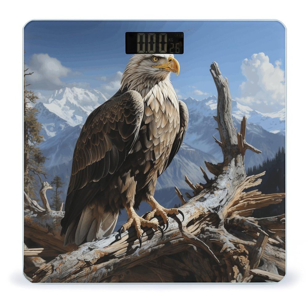 A Lone Eagle Weight Scale High Precision Digital Body Scale Cute Compact Slim Bathroom Scale Sleek Modern Personal Body Weighing Machine for Bedroom Kitchen and Bathroom