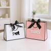 10-500 Pcs Custom Gift Bags with Ribbon Bow, Printed Logo & Text, Personalized 12.6x9.8x4.3 & 11x7.9x3.9 Inch Bags for Business Bulk Retail Boutique Packaging & Holiday Anniversary Gifting (Pink Black) view 4