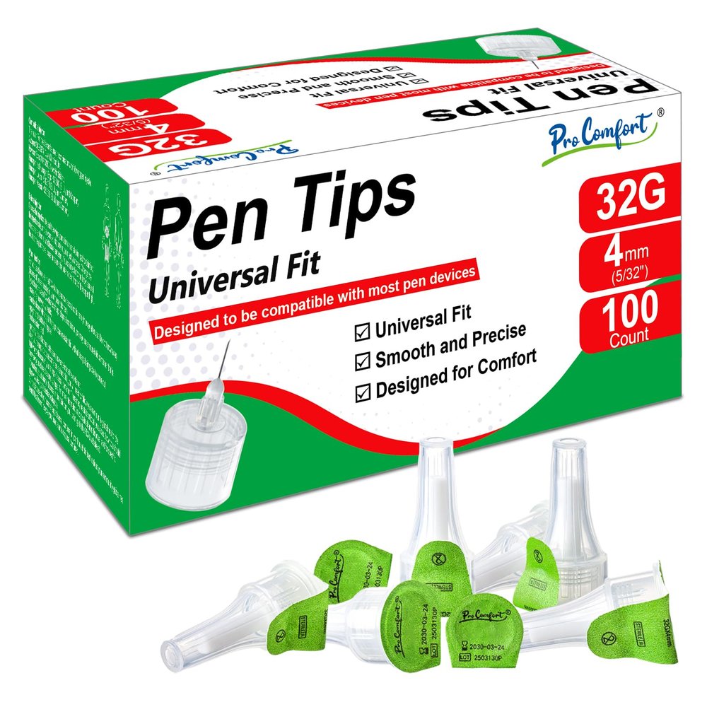 Universal Fit Pen Tip 32G x 4mm(5/32") with a Wide Compatibility Thin-Wall Comfortable Design 100 PCS Pen Tips