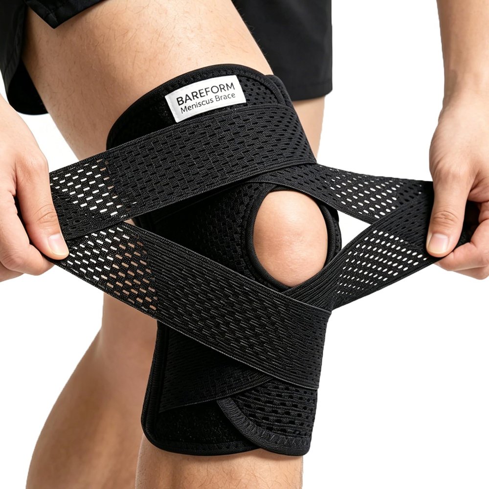 Bareform Meniscus Brace. Relieves Knee Pain And Meniscus Tears, And Provides Patellar Support. Suitable For Running, Squats, Basketball, Fitness, And Other Sports. Sizes M-XXL, Unisex. (XXL-17.72''-18.11'')