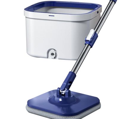 Phhpproo Spin Mop for Floor Cleaning and Bucket Set, 2 in 1 Quick Dry Wet Flat Swivel Trapeador Hands Free with Washable Microfiber Pads, Refillable Tank for Hardwood,B