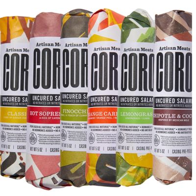 Coro Uncured Artisan Salami Stick Variety Pack 6 Flavors (5oz Each)