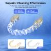 CALOTO Ultrasonic Retainer Cleaner Machine, 52kHz Ultrasonic Denture Cleaner for Night Guards, Braces, Aligner, Toothbrush, Jewelry and More, Dental Cleaning Pod with Digital Timer & 250ML, White view 2