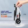 Foldable Wheelchair for Adults200 lb Capacity Lightweight Transport Chair18 lbs Portable Easy Travel Wheelchair for SeniorsQuick-Fold Compact DesignFlip-Up Armrest (29.13" x 18.5" x 34.25"White) view 2