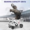Foldable Wheelchair for Adults200 lb Capacity Lightweight Transport Chair18 lbs Portable Easy Travel Wheelchair for SeniorsQuick-Fold Compact DesignFlip-Up Armrest (29.13" x 18.5" x 34.25"White) view 3