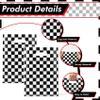 Race Car Party Favor Bags, 100Pcs Black and White Checkered Goodie Bags Bulk, Plastic Candy Cookie Snack Treat Gift Bag with Handles for Racing Car Theme Birthday Party Favor Supplies Decorations view 3