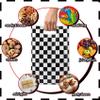 Race Car Party Favor Bags, 100Pcs Black and White Checkered Goodie Bags Bulk, Plastic Candy Cookie Snack Treat Gift Bag with Handles for Racing Car Theme Birthday Party Favor Supplies Decorations view 4