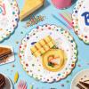 Clystrant Happy Birthday Party Plates Colorful Dot 9 Inch, Serves 50 view 4