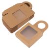 Walfront Kraft Paper Wine Bottle Box, Foldable and Sturdy, 25 Count for Gifts and Decorations view 4