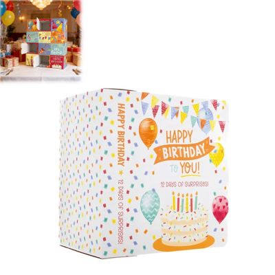 12 Day Birthday Countdown Calendar, Fillable Birthday Advent Calendar DIY Fill Your Own Countdown Box for Home Celebration, Daily Surprise, Intimate Gathering,12 Compartments for Candy, Notes, Jewelry (1)