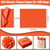150 Sheets Orange Tissue Paper Bulk 14x20 Inch view 2