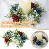 250th Anniversary 4th of July Patriotic Candle Ring Wreaths,4Pcs 9.84" Independence Day Candle Ring Decoration,Red White Blue Table Centerpiece Memorial Day Keepsake Gifts for Women Mom(B) view 2