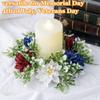 250th Anniversary 4th of July Patriotic Candle Ring Wreaths,4Pcs 9.84" Independence Day Candle Ring Decoration,Red White Blue Table Centerpiece Memorial Day Keepsake Gifts for Women Mom(B) view 4