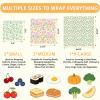 LENSARKU Beeswax Food Wraps, Pink Flowers and Green Leaves Wraps, 9 Pack Plastic-Free Food Storage, Sandwich, Bread, Fruit Covers, Organic, Sustainable, Zero Waste, Biodegradable, 1XL, 3M, 5S view 3